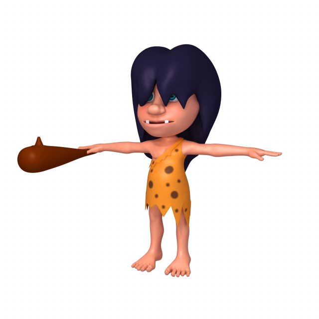 prehistoric caveman cartoon 3D Модель .c4d .max .obj .3ds .fbx .stl .blend 