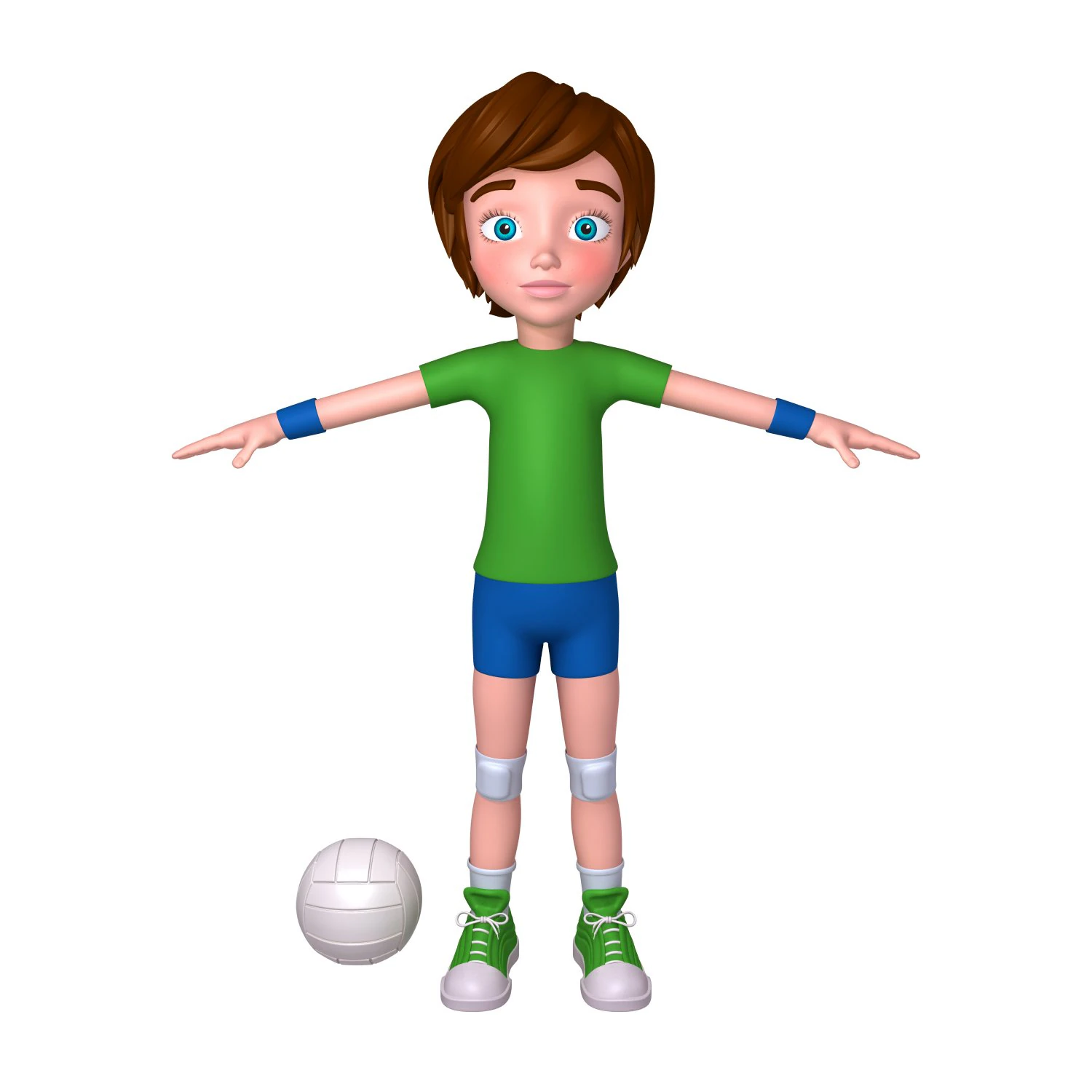 volleyball player cartoon 3D Model .c4d .max .obj .3ds .fbx .stl .blend 