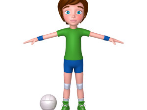 volleyball player cartoon 3D Model