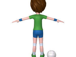 volleyball player cartoon Modèle 3D