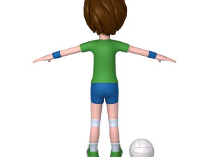 volleyball player cartoon 3D Model