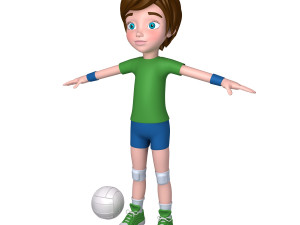 volleyball player cartoon Modèle 3D