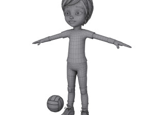 volleyball player cartoon Modèle 3D