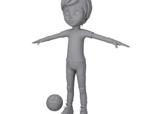 volleyball player cartoon 3D Model