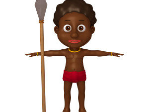 tribal warrior cartoon 3D Model