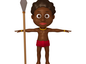 tribal warrior cartoon 3D 模型