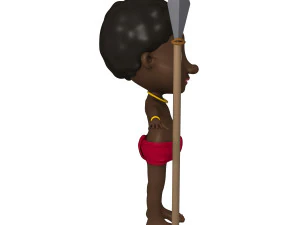 tribal warrior cartoon 3D Model