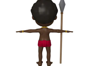tribal warrior cartoon 3D Model