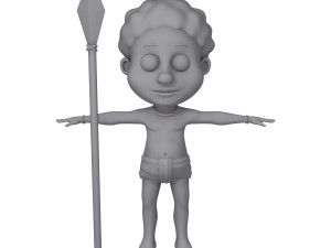 tribal warrior cartoon Model 3D