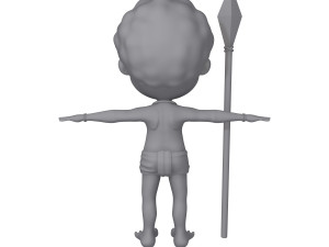 tribal warrior cartoon Model 3D
