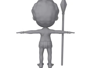 tribal warrior cartoon 3D Model