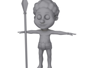 tribal warrior cartoon Model 3D