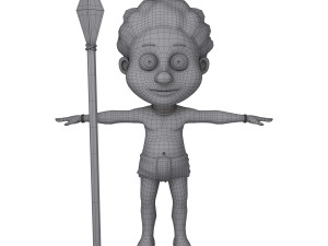 tribal warrior cartoon Model 3D
