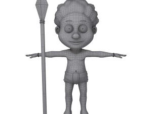 tribal warrior cartoon 3D Model