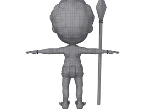 tribal warrior cartoon 3D Model