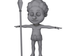 tribal warrior cartoon Model 3D