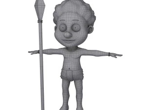 tribal warrior cartoon 3D Model