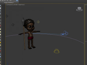 tribal warrior cartoon Model 3D
