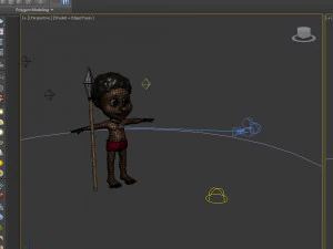 tribal warrior cartoon 3D Model