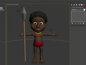 tribal warrior cartoon Model 3D