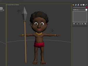 tribal warrior cartoon 3D Model