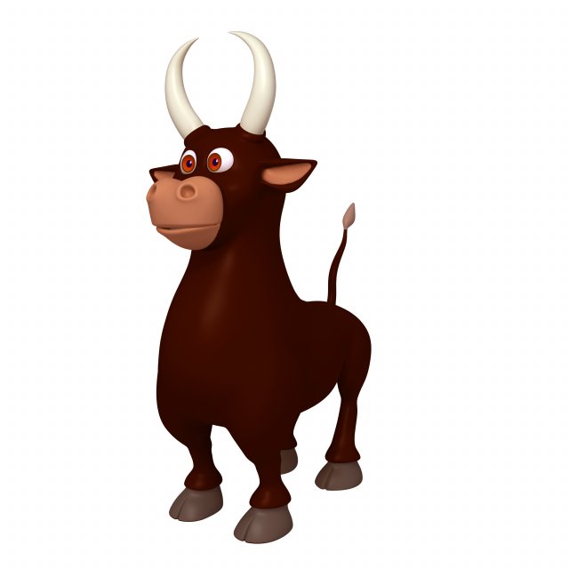bull cartoon Modelo 3D .c4d .max .obj .3ds .fbx .stl .blend 