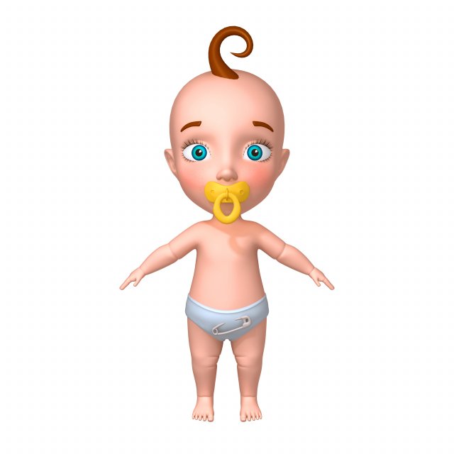 baby cartoon Modèle 3D .c4d .max .obj .3ds .fbx .stl .blend 