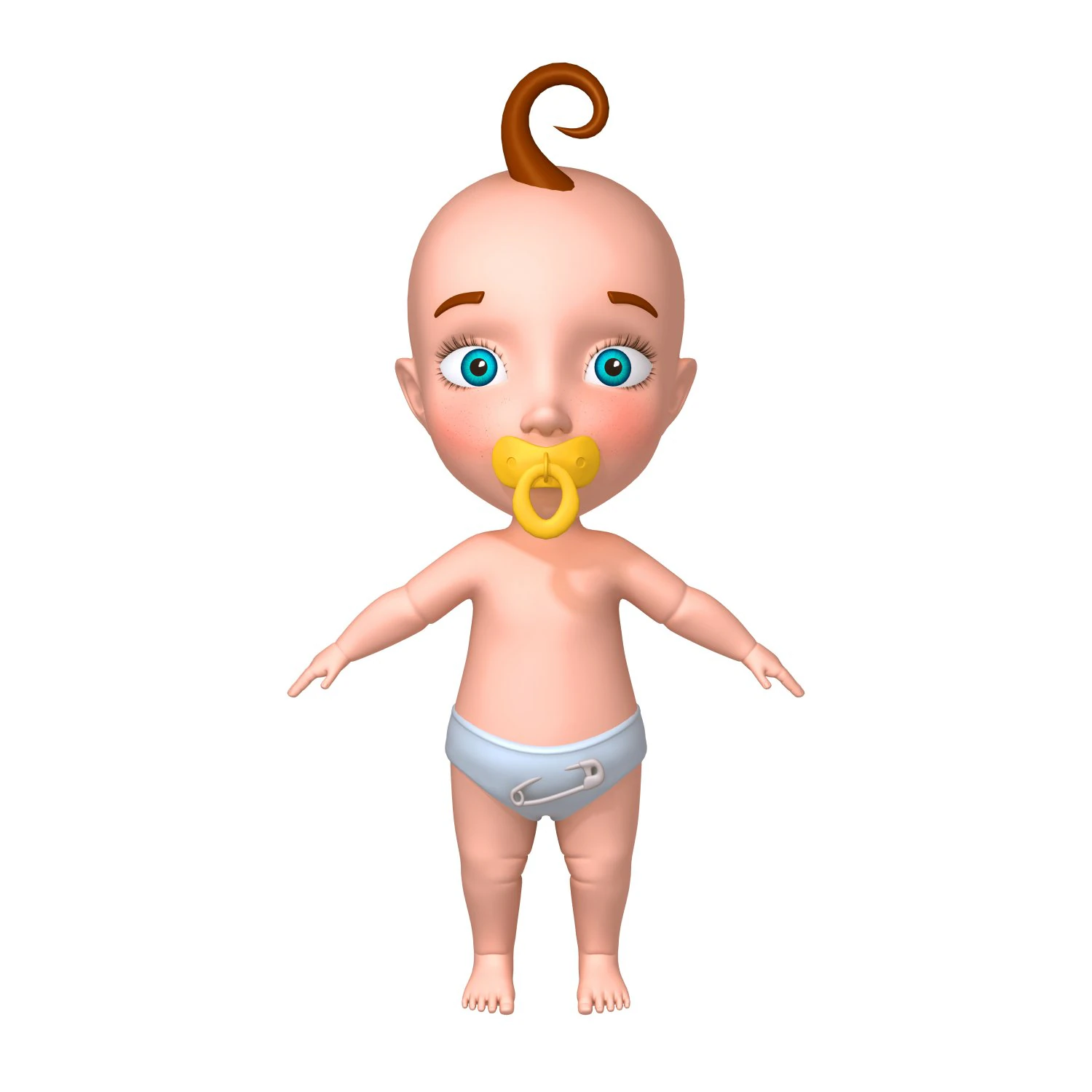 baby cartoon 3D Model .c4d .max .obj .3ds .fbx .stl .blend
