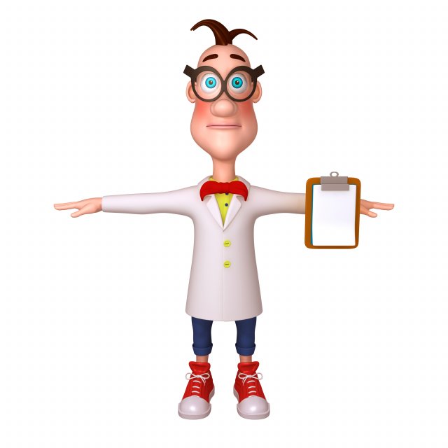 scientist cartoon 3D मॉडल .c4d .max .obj .3ds .fbx .stl .blend 