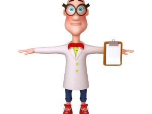 kartun ilmuwan Model 3D