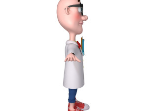 scientist cartoon 3D मॉडल