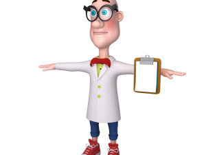 scientist cartoon 3D मॉडल