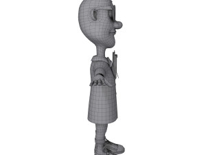 scientist cartoon 3D मॉडल