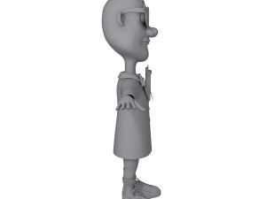 scientist cartoon 3D मॉडल