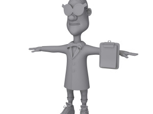 scientist cartoon 3D मॉडल