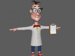 scientist cartoon 3D मॉडल