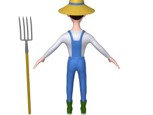farmer cartoon 3D Model