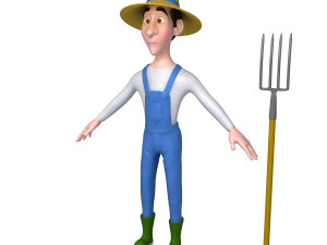 farmer cartoon 3D Modell