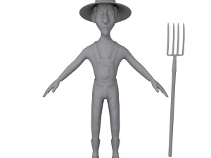 farmer cartoon 3D Model