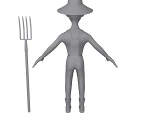 farmer cartoon 3D Model