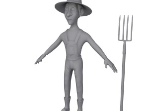 farmer cartoon 3D Model