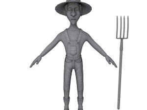 farmer cartoon 3D Modell