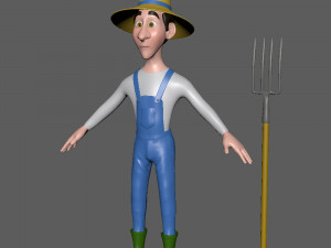 farmer cartoon 3D Modell