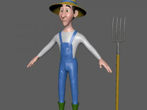 farmer cartoon 3D Model