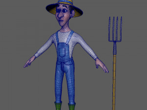 farmer cartoon 3D Modell