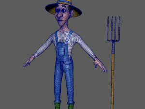 farmer cartoon 3D Model