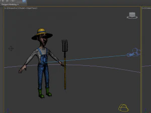 farmer cartoon 3D Model