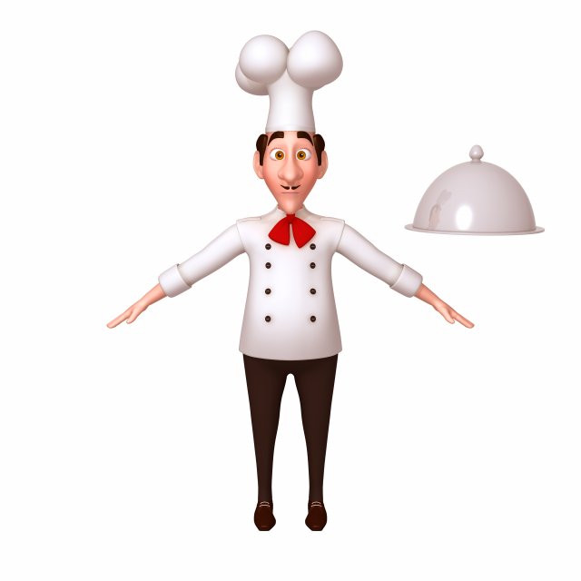 chef cartoon 3D 模型 .c4d .max .obj .3ds .fbx .stl .blend 