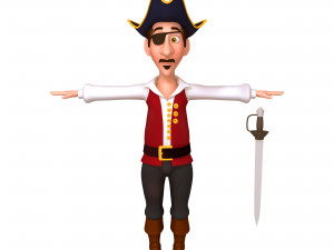 pirate cartoon 3D Model