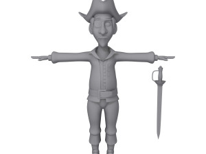 pirate cartoon 3D Model
